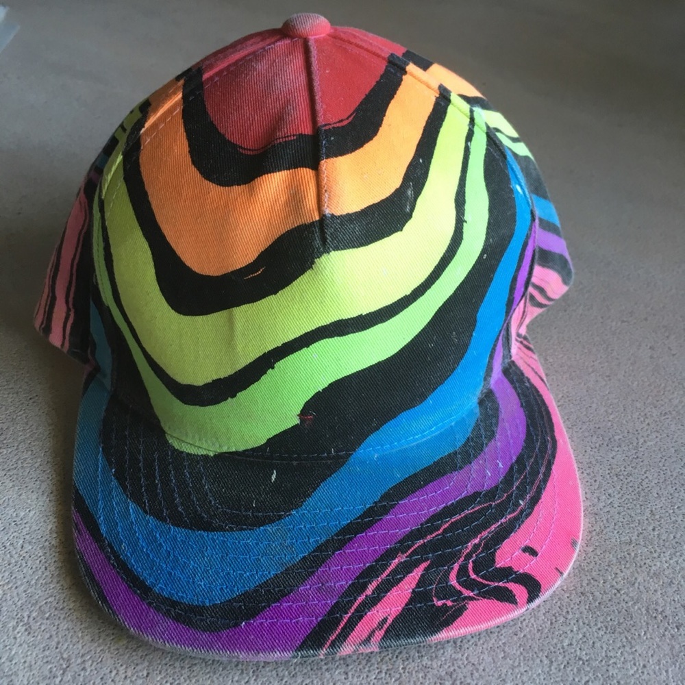 Rainbow Multicolor Hand Painted Snapback - image 2